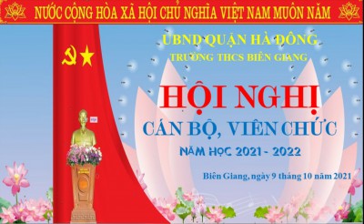 Trường THCS Biên Giang long trọng tổ chức Hội nghị Cán bộ- Viên chức năm học 2021-2022